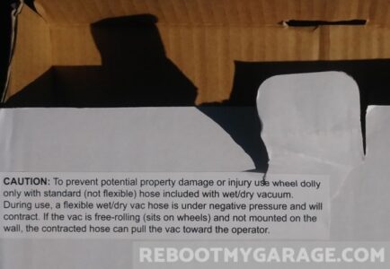 Unboxing My New VacMaster Wall-Mounted, Wet-Dry Garage Vac 7 VacMaster VWM510 Unboxing: Box label