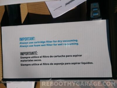 Unboxing My New VacMaster Wall-Mounted, Wet-Dry Garage Vac 17 VacMaster VWM510 Unboxing: Box warning