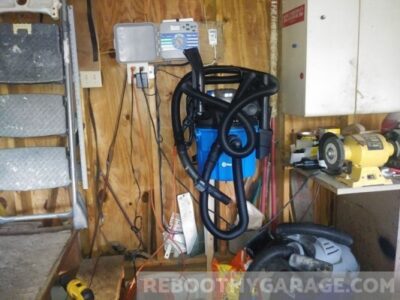 Unboxing My New VacMaster Wall-Mounted, Wet-Dry Garage Vac 23 VacMaster VWM510 installation: I decided to let the Shop Vac and VacMaster fight it out. The VacMaster won, but sustained some host wrap damage