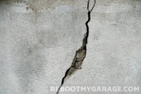 Garage floor concrete crack