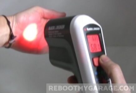 Black & Decker TLD100 Thermal Detector red means warmer than the wall