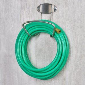 Garden hose on a hook