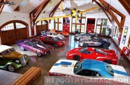 Rows of cool cars garage