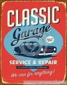Classic garage service and repair sign
