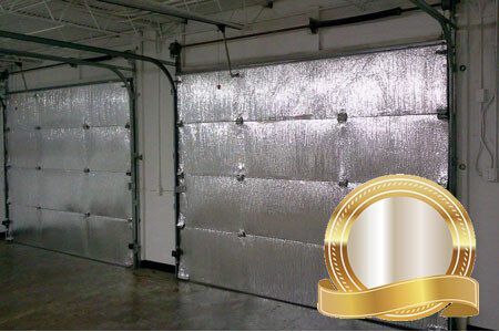 Interior garage door insulation