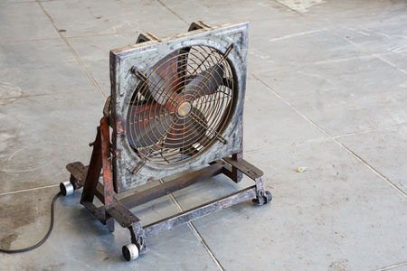 Use a fan to air out the garage