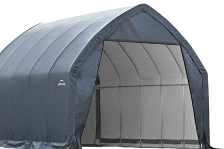 ShelterLogic "Garage-in-a-Box" interior is a soft cotton-like material, exterior is UV treated polyethylene
