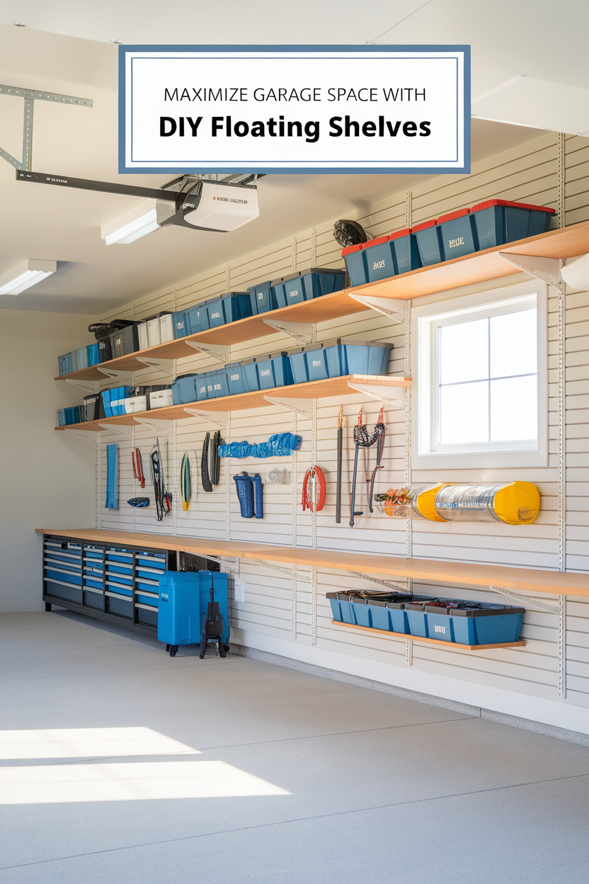 How to Build Budget-Friendly Garage Cabinets for Ultimate Organization 8 Step 5: Add Style and Function with Floating Shelves