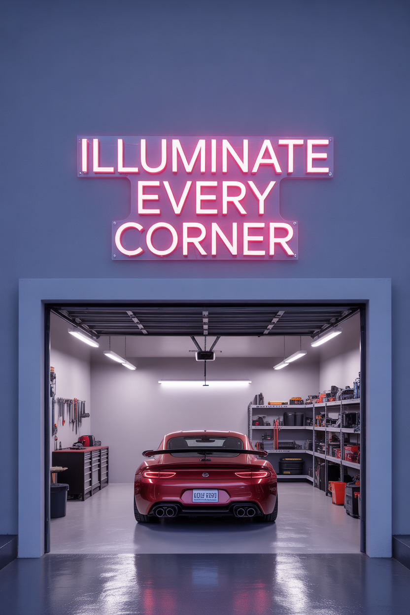 How to Create a Stunning Garage Accent Wall That Wows Visitors 9 Banish Shadows with Modern LED Lighting